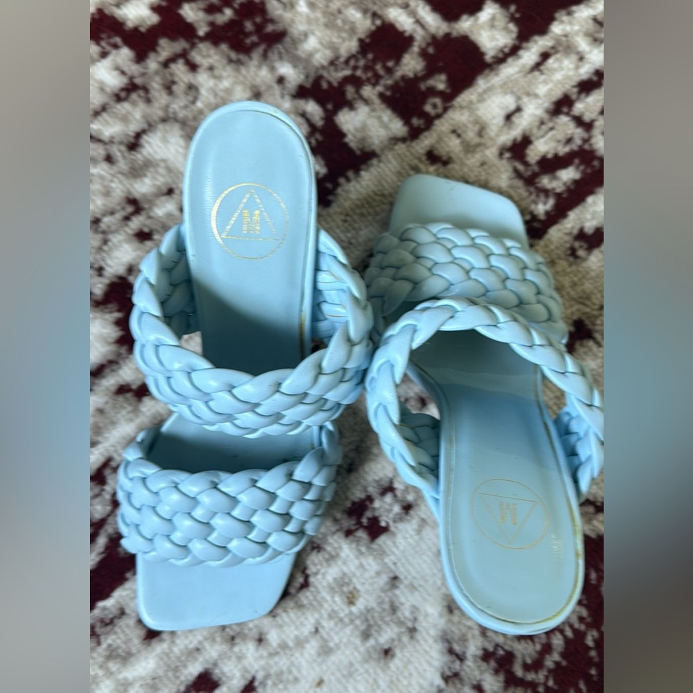 Missguided Light Blue Braided Sandals